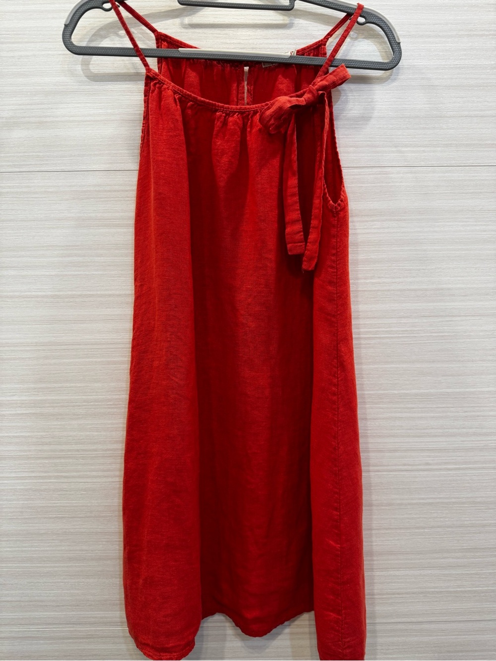 Lingo L’Arno Italian Linen Mini Dress with Shoulder Tie size Small